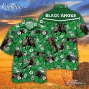 Angus Cattle Lovers Green Floral Pattern Trendy Hawaiian Shirt 2025 Size S-5XL