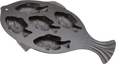 Old Mountain 10145 Fish Impression Cornbread Pan, Cast Iron