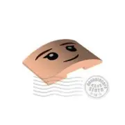 1x LEGO 78522pb002 Slope Curved (Hermione Granger Face) 6x4 Light Nougat