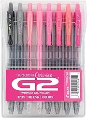 Pilot G2 Premium Gel Roller Pens, NEW Mean Girls Movie-Inspired 8 Pack Pouch, Fine Point 0.7 mm, Assorted