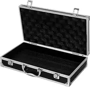 Veemoon Tools Aluminum Carrying Case, Heavy Duty Aluminum Hard Case Briefcase Box Lockable Flight Case Tool Holder Metal Tools Container for Cosmetics Medicine Black