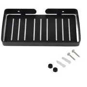 Wall Mount Stainless Steel Soap Holder Drain Rack Shelf for Bathroom Kitchen (Black)