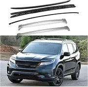4PCS Roof Rail Racks Cross Bars Luggage Carrier Set Compatible for Honda Pilot 2016-2022 Black RR+Silver CB