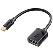 Cable Matters Mini DisplayPort to DisplayPort Adapter (Mini DP to DP) in Black - 8K@60Hz, 4K@120Hz Resolution Ready - Thunderbolt and Thunderbolt 2 Port Compatible