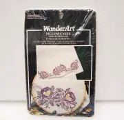 Wonder Art 1 Pair Perle Edged Pillow Cases Cross Stitch ORCHIDS AND VINE 20x30"