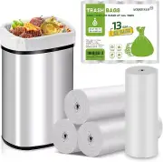13 Gallon Garbage-Bags Tall Kitchen Compostable-Trash-Bag - White Biodegradab...