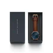 Daniel Wellington Watch 40mm Arctic face / Rose Gold brown leather strap