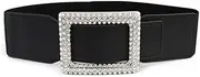 [Generic] Wide Stretchy Rhinestone Belts Elastic Crystal Waist Band Bling Cinch Belt for Women Girls