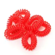 6x Swosh Spiral Hair Ties Anti-Kink Ponytail Holder Spring Hairband Red