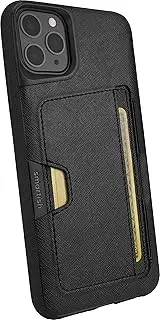 Smartish iPhone 11 Pro Max Wallet Case - Wallet Slayer Vol. 2 [Slim Protective Kickstand] Credit Card Holder (Silk) - Black Tie Affair