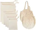 ECOTREES Reusable Produce Bags, Organic Cotton Mesh Grocery Bags, Eco-Friendl...