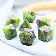 Galactic Dice Acrylic HD Dice Sets - Royal Viper (Green, Purple, & Gold) Set of