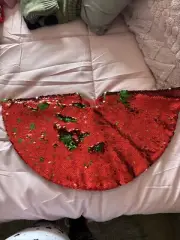 Christmas Tree Skirts with sequins red and green for 4 ft tree