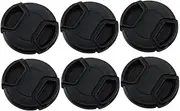 HOMSFOU 6pcs Center-Pinch Camera Lens Cover Lens Protector Hard Plastic 49mm Diameter Dust Scratch Protection