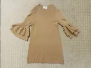 Anthropologie Claudette Ruffled Sweater Dress. Size S. Color: Honey/Miel