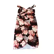 City Chic Women's Black V-neck Off Shoulder Faux Wrap Moody Rosa Midi Dress