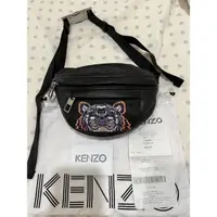 在飛比找蝦皮購物優惠-（已售出）KENZO 虎頭刺繡真皮腰包 胸包99999新