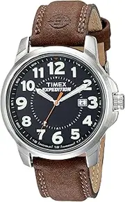 [Timex] Men's Expedition Metal Field 40mm Watch, Brown/Black, Analog Watch,Quartz Watch