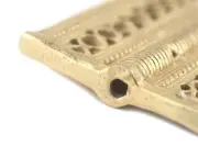 Matte Brass Lattice Rectangular Baule Bead 45x36mm Ivory Coast African Flat