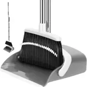 Broom and Dustpan Set, 55-in Long Adjustable Handle Broom Dustpan Combo with