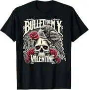 [BKAYOLOF] Funny Bullet My Valentine Skull Roses and Red Blood Horror T-Shirt