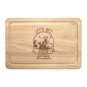 Personalised Let's Get Piste Skiing Rectangular Wooden Chopping Board Cheese