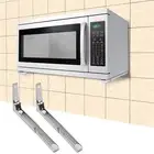 2Pcs Deep Stainless Steel Microwave Oven Wall Mount Bracket Rack Shelf NEW
