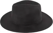 [MOBUTOFU] Men's Wide Brim Jazz Hat Classic Fedora for Men Vintage Style for Party or Casual Wear Black