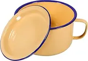 HEMOTON Ramen Bowls, Enamel Soup Bowls with Handles, 40oz/1200ml Soup Bowl Mug with lid, Ramen Bowl Set for Home
