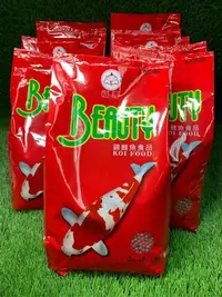 在飛比找Yahoo!奇摩拍賣優惠-［水族最便宜］台灣福壽牌 1公斤裝錦鯉飼料 紅顆粒袋裝