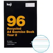 Keji A4 55gsm 18mm Ruled Exercise Book Year 2 QLD 96 Page
