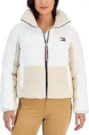 [Tommy Hilfiger] Women's Nylon Sherpa Puffer Jacket