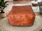 New Aamazing Moroccan Ottoman Leather Footstool Pouf Genuine Boho 30''
