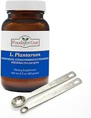 Foods For Gut Lactobacillus Plantarum Probiotic Powder 400 Billion cfu's | Made in USA | No Additives | Digestive & Immune Support | High Potency | L. Plantarum | 60 Grams (2.11 Oz)