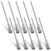Lounsweer 10 Pcs Wire Brush Extended Cleaning End Brushes Pen silver