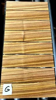 EIGHT (8) PIECES QUARTERED BOOKMATCHED SANDED THIN CANARYWOOD 12" X 3" X 1/4" G