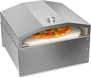 Outdoor Pellet Wood-Fired Pizza Oven- Stainless Steel Pellet Grill Pizza Oven Attachment with 14" Pizza Stone for Most Pellet Grills Traeger/Pit Boss/Camp Chef/Z Grill With 19.5" Width Cooking Surface