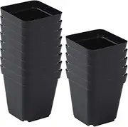 Nevalerra Seedling Pots | 50 Pieces of Seedling Pots Are Long Lasting Reusable Black Square Seedling Stuff Stuff with Drainage Holes for Plant Cores