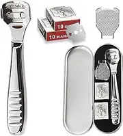 GENHY Foot Callus Remover,Stainless Foot File,Scraper with 20 Replacement Blades,Suitable for Hard Skin Remover Foot Scrub, Exfoliation, Foot Cleaning Care