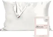 Kitsch Satin Pillowcase for Hair and Skin Queen, Softer Than Mulberry Silk Pillow Cases Standard Size, Cooling Pillow Covers 19x26 in for Sleeping, Smooth Satin Pillowcase with Zipper, (Ivory) 1 Pack