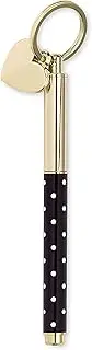 Kate Spade New York Black Metal Ink Pen Key Fob, Black Ink Ballpoint Keychain Pen, Pin Dot