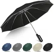 [NINEMAX] Travel Umbrella - Automatic Open and Close Umbrella Windproof, 10 Strong Ribs Compact Umbrellas with Reverse Design