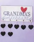 Rustic Wall Plaque "GRANDMAS SWEETHEARTS" 7 Chalkboard Slate Nametag Hearts NIB