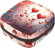 Period Bag,Sanitary Napkin Storage Bag,Valentines Day Love Heart,Tampon Bag for Purse
