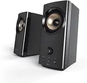 [CREATIVE] T60 2.0 Compact Hi-Fi Desktop Speakers with Clear Dialog and Surround by Sound Blaster, SmartComms Kit, USB-C Audio, Mic and Headset Ports, Bluetooth 5.0, Up to 60W Peak Power, for Computers