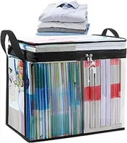 [Vitsrisea] Clear Book Storage Bag - Waterproof Clear Storage Bags Foldable Book Storage Bag | Transparent Clothes Organizer Bag with Large Capacity, Dustproof H
