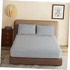 100% Egyptian Cotton Fitted Sheet Twin Size Gray, 600 Thread Count, 8-16" Deep