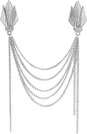 [VKEID] Mens Shirt Collar Pins Crown Tassel Chain Brooch Collar Pin Chain Corsage Accessories Men And Women Collar Pins Brooches Men's Accessories