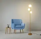 3 Globe Mid Century Modern Floor Lamp for Living Room, Contemporary Gold Floo...
