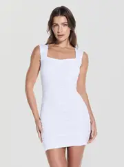 GUESS Women's Eco White Nathaly Mini Dress Size: XS, Elastane
